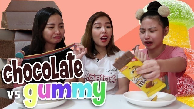 'MYSTERY CHOCOLATE VS GUMMY SWITCH UP CHALLENGE | WHO KNOWS MAMA BETTER? | Aurea & Alexa'