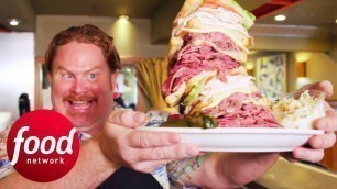 'Casey Conquers 3 Lb Manhattan Monster Sandwich Challenge | Man v Food'