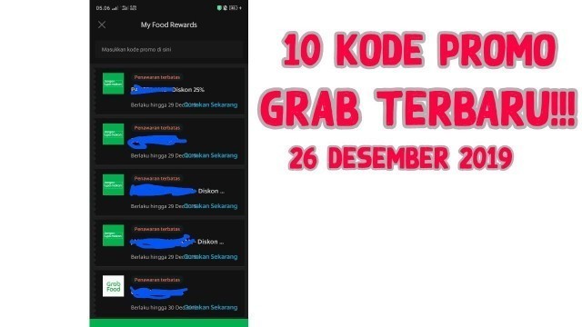 'Update Kode GRAB!!! Kode Promo GRABFOOD Terbaru Desember 2019'