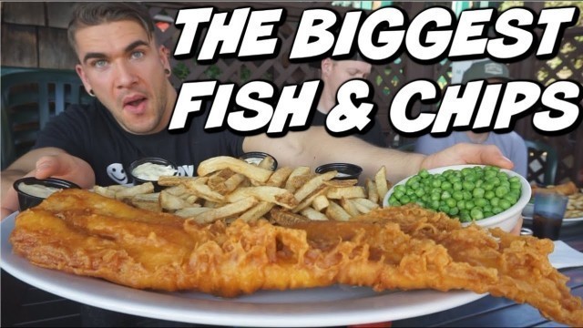 'CRAZY ENGLISH FISH & CHIPS CHALLENGE! British Pub Food | MAN VS FOOD'