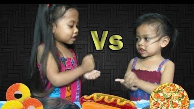 'GUMMY FOOD vs REAL FOOD ~ Fiona and Heilli Toys Review'