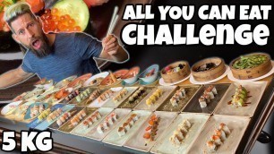 'ALL YOU CAN EAT CHALLENGE (5KG DI SUSHI) - Cheat day - MAN VS FOOD'