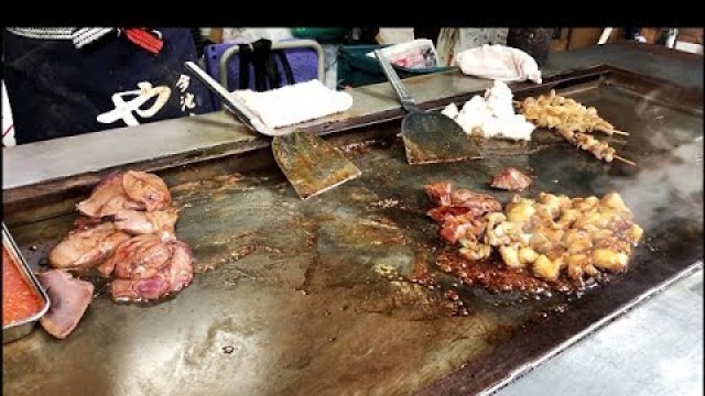 'Grilled Horumons in Yamaki Nishinari Osaka - Japanese street food'