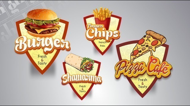 'Fast Food Logo Design in coreldraw || Urdu | हिंदी|| #Graphic House'