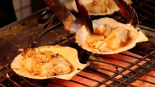 'SEAFOOD Scallops | Japanese Street Food | OSAKA Japan'