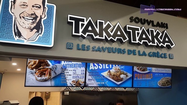 'Digital menu display signage for restaurant and retail Montreal and Toronto'