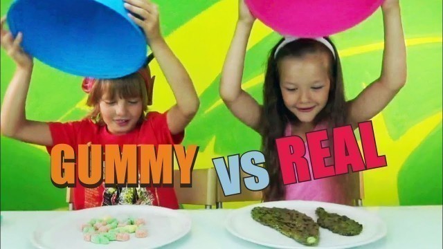 'REAL VS GUMMY #11 - Real food vs Gummy Food - Cibo Reale vs Cibo Gommoso - Canale Nikita'