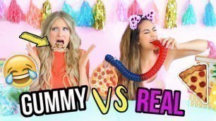 'GUMMY VS REAL FOOD CHALLENGE!'