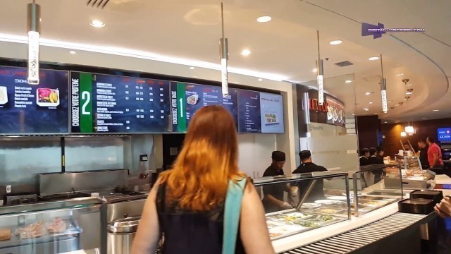 'Our digital signage for restaurant \'Noor\' in the IBM building food court in Montreal'