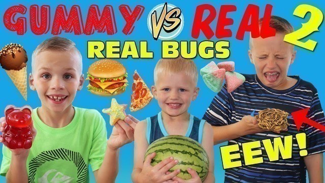 'Gummy Food vs Real Food - Eating REAL Dried BUGS!'