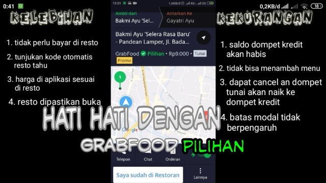 'Hati hati grabfood pilihan | kelebihan kekurangan'