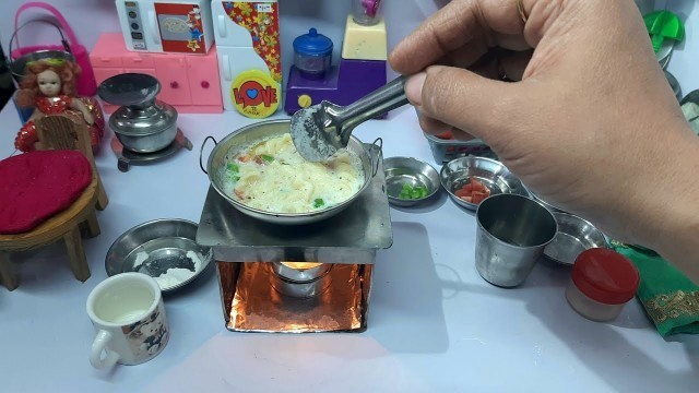 'Mini Food Cooking - White Sauce Pasta Recipe | Miniature Food Real Cooking | Tiny Food | Pasta Mini'