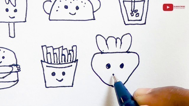 'Easy And Cute Food Doodling | FOR BEGINNER :)'