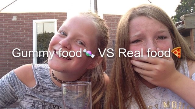 'Gummy food VS real food challenge|| Heyitsluna'