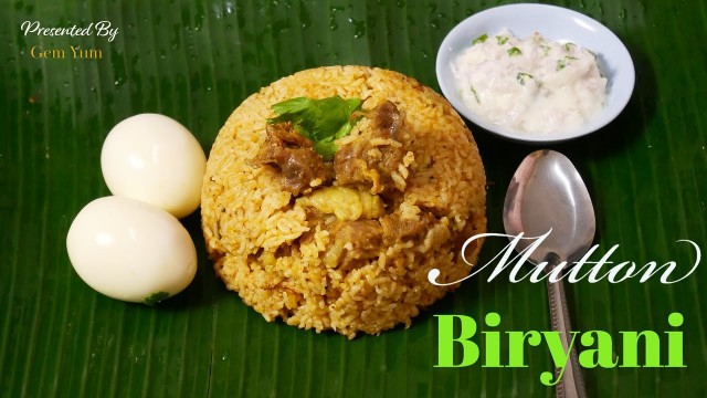 'Dindigul Mutton Biryani in tamil cooking video | Gem Yum'