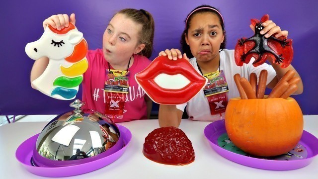 'Real Food VS Gummy Food Challenge!! Halloween Special'