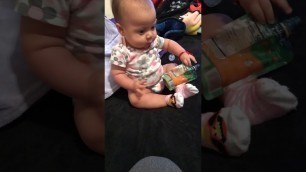 'My 6 month old baby likes to steal my food'