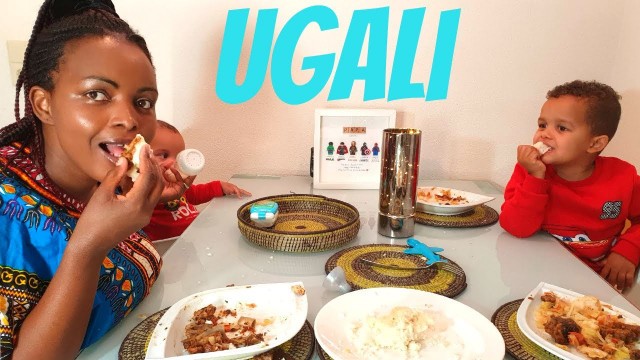 'BEST AFRICAN FOOD EVER: UGALI. First time my 8 months old baby eats Kenyan food. Eating with hands!'