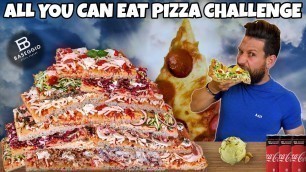 'ALL YOU CAN EAT PIZZA CHALLENGE - (Pizza Gourmet) - MAN VS FOOD'