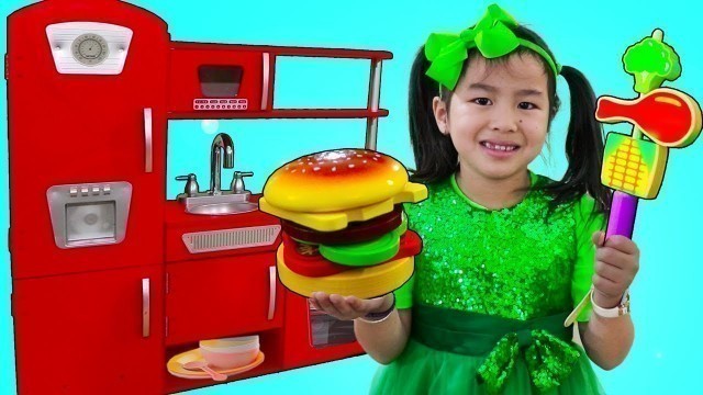 'Jannie Pretend Play Cooking BBQ w/ Cute Kitchen Play Set Kids Food Toys'