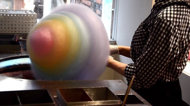 'Japanese Street Food - Rainbow Cotton Candy Harajuku Japan'