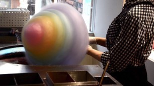 'Japanese Street Food - Rainbow Cotton Candy Harajuku Japan'