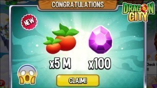 'Dragon City - Claims 100 Gems + 5 Million Food for FREE! 