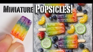 'Miniature Rainbow Popsicles and Fruit with Polymer Clay // Dollhouse Miniature Food Tutorial'