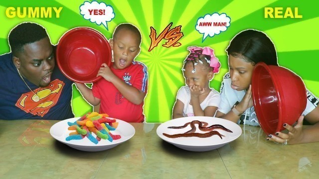 'WE HAD TO EAT REAL WORMS! GUMMY FOOD VS REAL FOOD CHALLENGE! | SIS VS BRO | THE BEAST FAMILY'