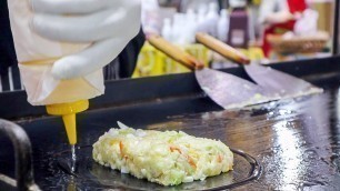 'Japanese Street Food: Okonomiyaki | Japan Savoury Pancake'