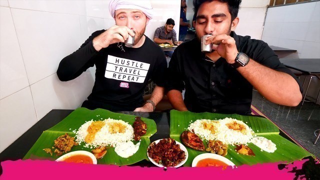 'Banana Leaf INDIAN FOOD Tour - Spicy Seafood & Egg Biryani in Kannur | Kerala, India'