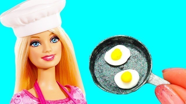 '10 DIY Barbie Hacks for Kitchen : Miniature food, Kettle, Frying pan and More'