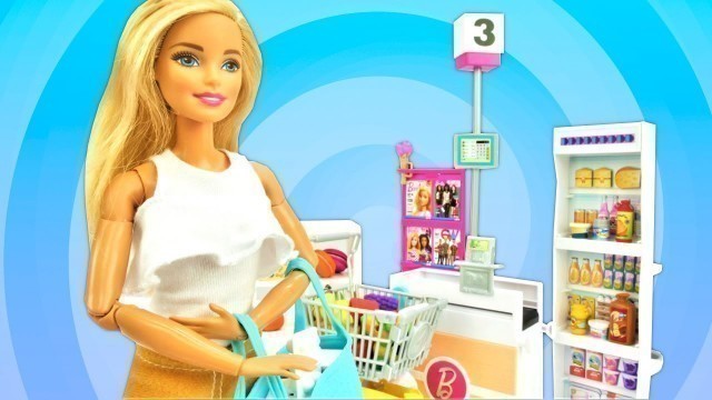 'Barbie shopping & Miniature food toys - Play Barbie dolls'