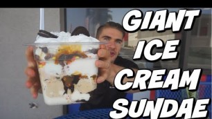 'GIANT 16 SCOOP ICE CREAM CHALLENGE IN CALIFORNIA ! Only 16 Minute Time Limit! Man Vs Food'