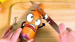 'OMG Stop! Carrot\'s Secret Life Of Fruits Doodles Animation 3D Cute Food Talking Things'