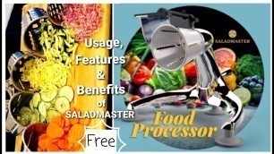 'HOW TO USE THE SALADMASTER FOOD PROCESSOR | USING SALADMASTER MACHINE, CONES | FEATURES AND BENEFITS'