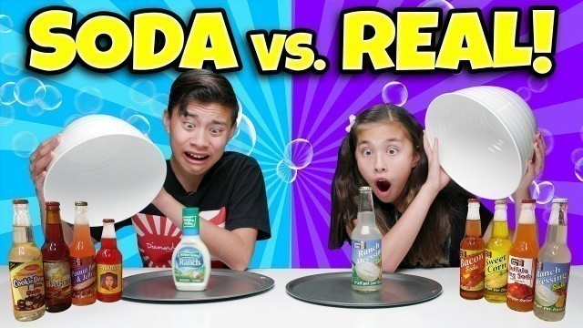 'SODA VS. REAL CHALLENGE!!! 13 Weird Soda Flavors!'