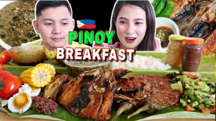 'SUPER FILIPINO BREAKFAST MUKBANG | PINOY ALSMUSAL | DAING NA BANGUS + TORTANG TALONG + ENSELADA ATBP'