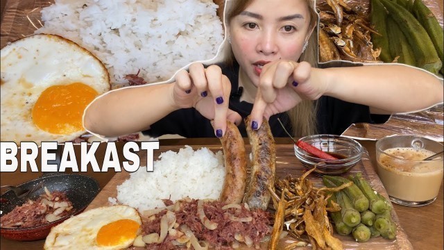 'FILIPINO BREAKFAST,CORNED BEEF CRAVING |NO TALKING MUKBANG | THE BEST PINOY BREAKFAST'