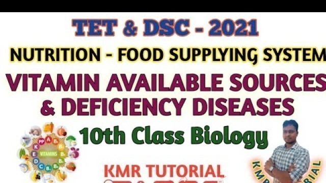 'TET & DSC - 2021/TENTH CLASS BIOLOGY/ NUTRITION - FOOD SUPPLYING SYSTEM/ VITAMIN AVAILABLE SOURCES'