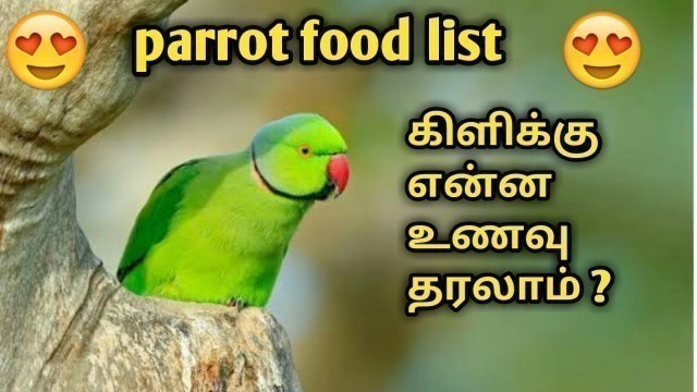 'indian ringneck parrot food list in tamil'