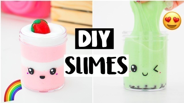 '4 AMAZING DIY FOOD SLIMES - Four EASY FAMOUS Slime Recipes!'