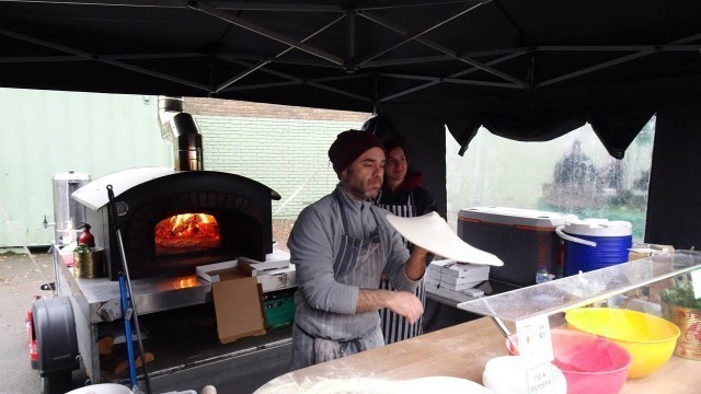 'Buying a Woodfired Oven Pizza from a Spinning & Making Master Massimo: Italian Street Food in London'