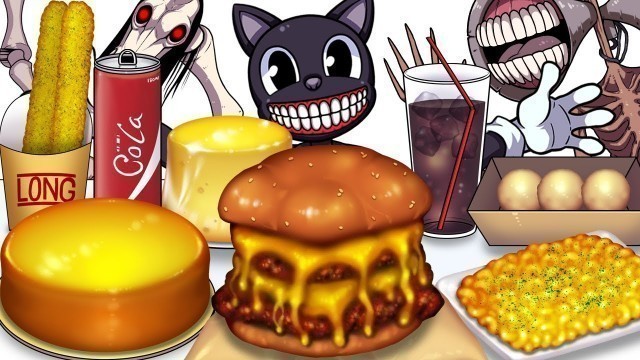 'Mukbang Animation Cheese food set eating Cartoon Cat'