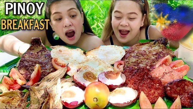 'FILIPINO BREAKFAST MUKBANG | PINOY ALMUSAL MUKBANG| BACKYARD|  Filipino Food Mukbang Philippines'