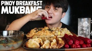 'PINOY BREAKFAST MUKBANG | KIMCHI FRIED RICE HOTDOG FRIED DUMPLING TAHONG | Vlog #240'