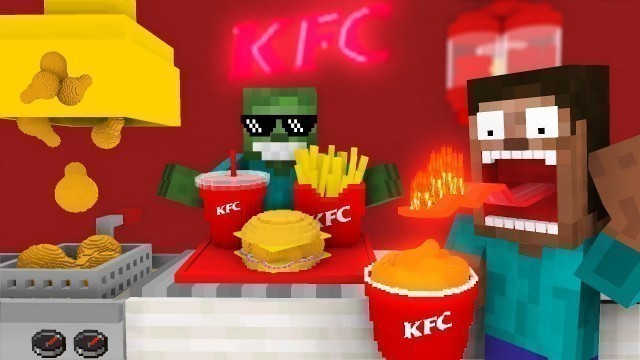 'Monster School: WORK AT KFC FRIED CHICKEN! - Minecraft Animation'