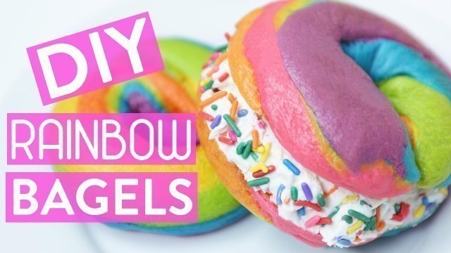 'DIY RAINBOW BAGELS'