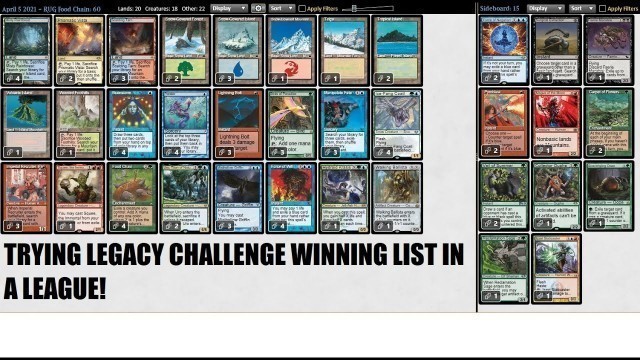 '[Legacy] - Trying out 2nd place Legacy Challenge list - RUG / Temur Food Chain!'