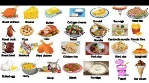 'Types of foods in English | List Names of Foods | Food Vocabulary'